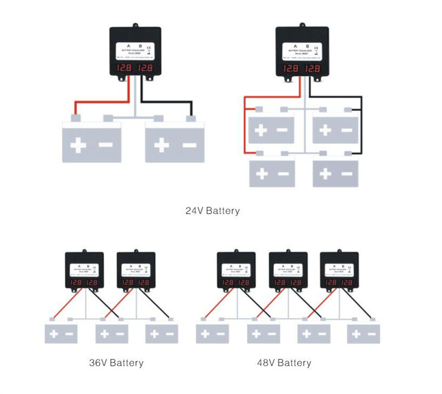 Schema elettrico di installazione-equalizzatore-batteria-al-piombo-heltec-24V-26V-48V